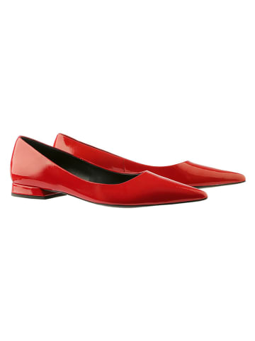 Leder-Ballerinas in Rot