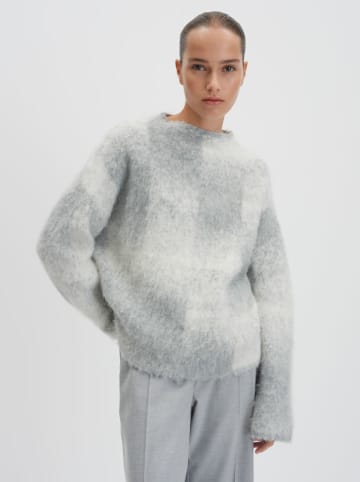 Pullover "Teonie" in Hellgrau/ Weiß