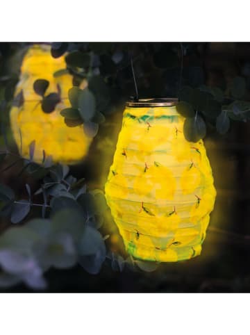 Lampa solarna LED w kolorze żółtym - wys. 19 x Ø 14 cm
