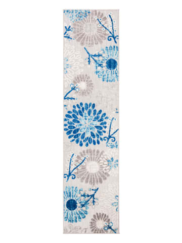 Kurzflor-Teppich "Cabana" in Blau/ Grau