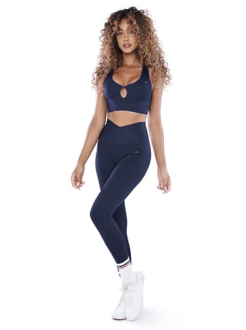 Legginsy sportowe "Samira" w kolorze granatowym