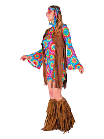 4-delige kostuum "Hippie" lichtbruin/meerkleurig