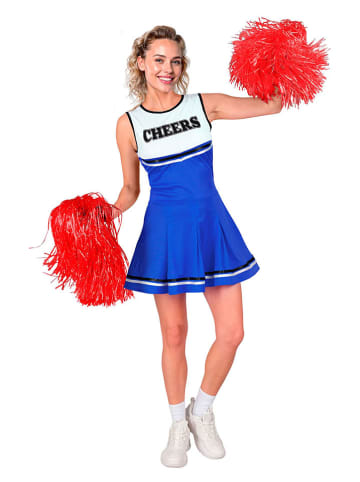 Kostuumjurk "Cheerleder" blauw/wit