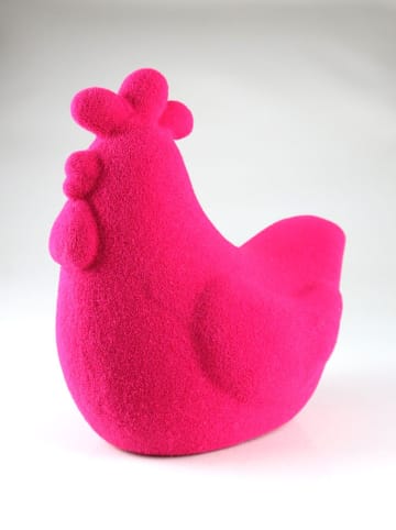 Figurka dekoracyjna "Chicken" w kolorze różowym - 12 x 17 x 17 cm