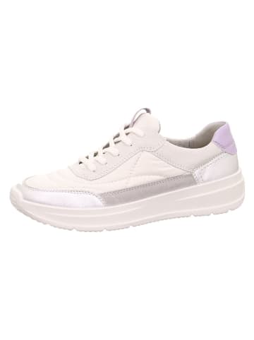 Leren sneakers "Sprinter" crème/zilverkleurig/paars