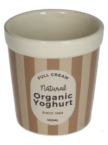 Doniczka "Yoghurt" w kolorze jasnobrązowo-beżowym - wys. 10,4 x Ø 9,7 cm