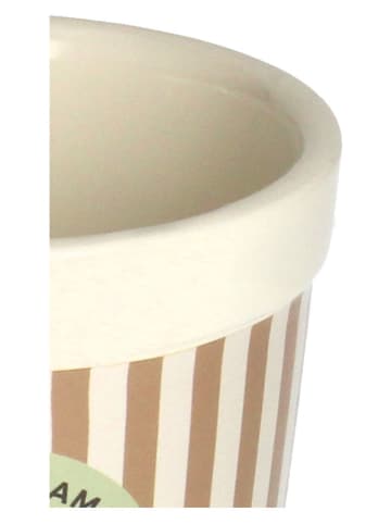Doniczka "Yoghurt" w kolorze beżowo-kremowym - wys. 10,4 x Ø 9,7 cm