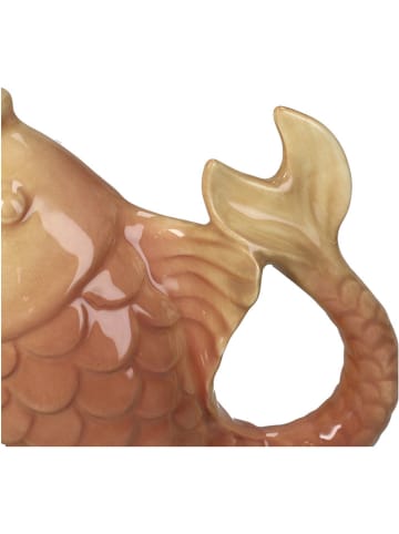 Wazon "Fish" w kolorze beżowym - 21 x 10,2 x 18,3 cm