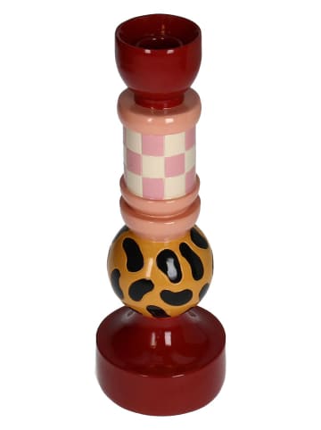 Kerzenhalter ''Ornaments'' in Rot/ Rosa - (H)25 x Ø 8,3 cm