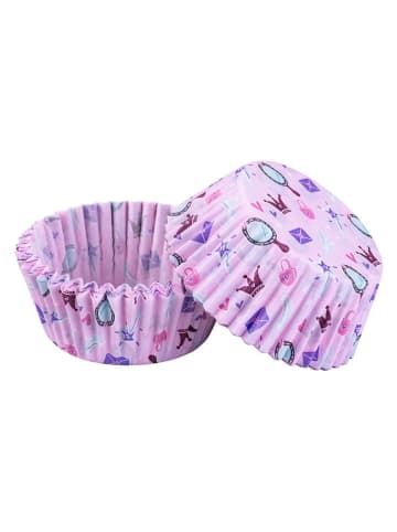 Foremki papierowe (100 szt.) "Princess" w kolorze fioletowym do muffinek