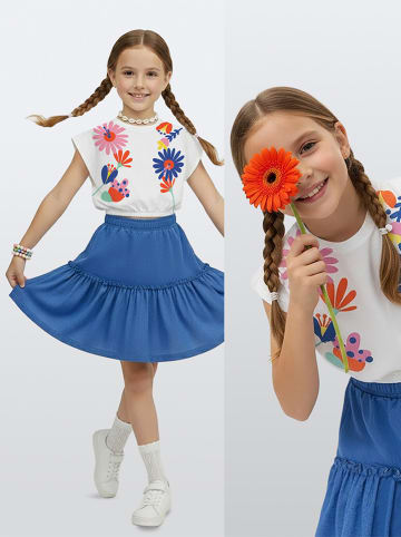 2-delige outfit blauw/wit