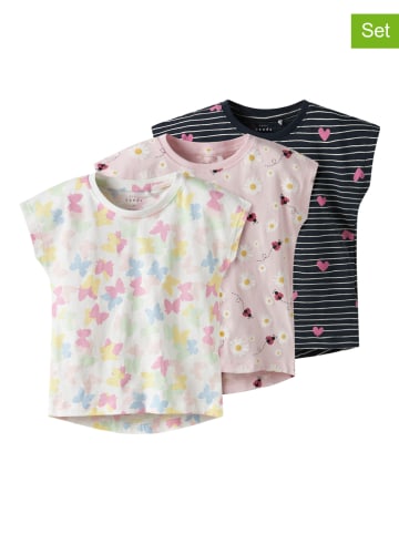 3--delige set: shirts "Vigga" meerkleurig/lichtroze/donkerblauw