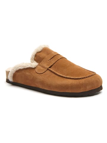 Leder-Clogs "Snug" in Hellbraun
