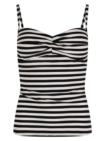 Koszulka tankini w kolorze biało-czarnym