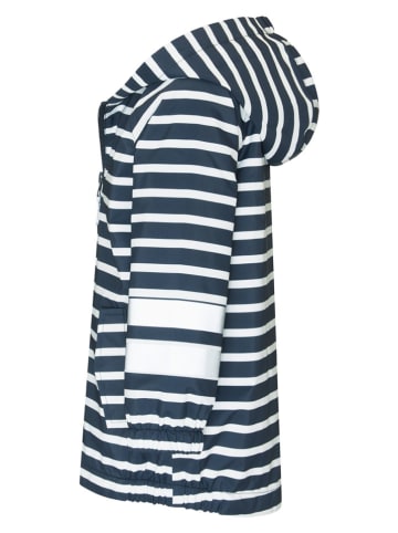Regenjas donkerblauw/wit