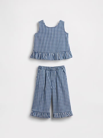 2-delige outfit donkerblauw/wit