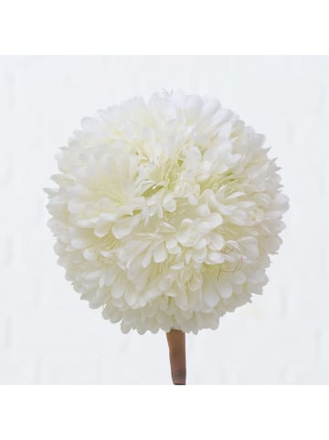 Kunstblume "Schneeball" in Weiß/ Grün - (H)76 cm