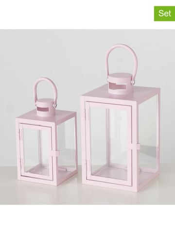 2er-Set: Laternen "Arana" in Rosa