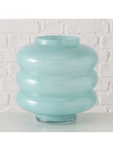 Vase "Milan" in Türkis - (H)18 x Ø 18 cm