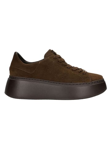 Skórzane sneakersy w kolorze brązowym