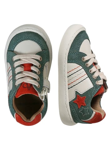 Skórzane sneakersy "Tokyo" w kolorze kremowo-zielonym