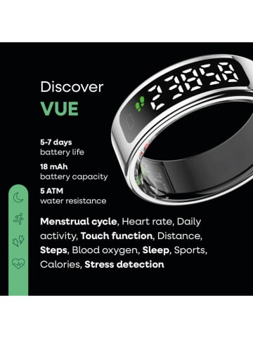 Smart-Ring "Elite VUE" in Silber