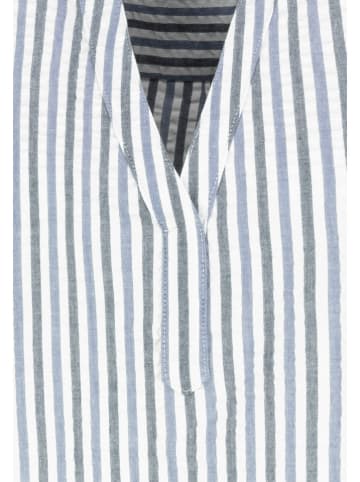 Blouse wit/donkerblauw