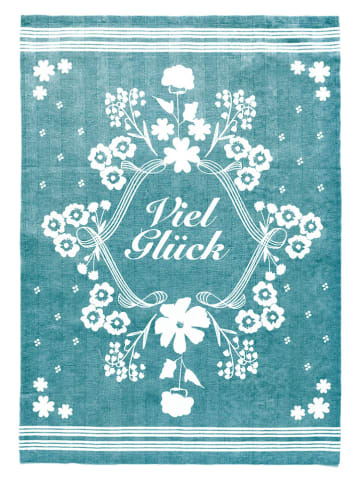 Ściereczka "Viel Glück" w kolorze turkusowym do naczyń - 70 x 50 cm