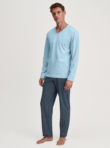 Pyjama in Hellblau/ Dunkelblau