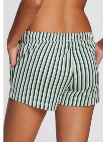 Pyjamashorts groen/wit