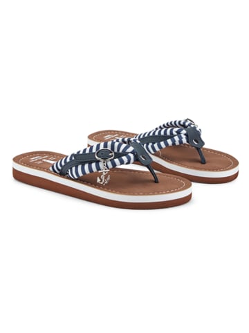 Teenslippers donkerblauw/wit