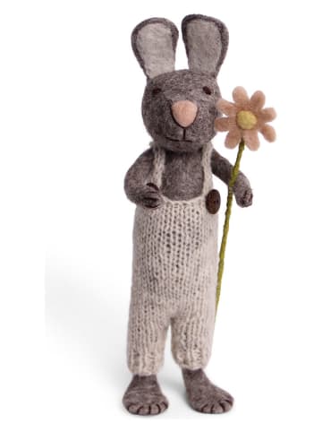 Figurka dekoracyjna "Bunny" w kolorze szarym - dł. 30 cm