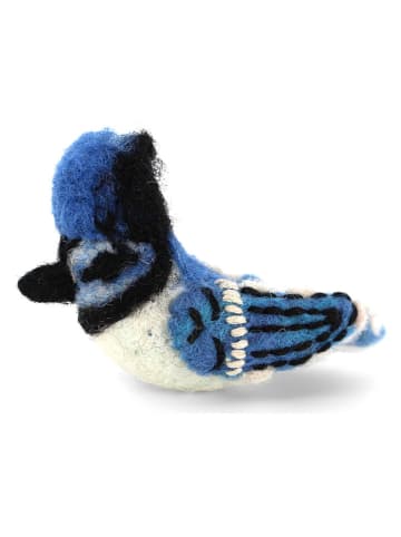 Figurka dekoracyjna "Bird" w kolorze niebieskim - dł. 7 cm