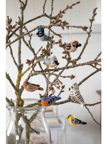 Figurka dekoracyjna "Bird" w kolorze niebieskim - dł. 7 cm