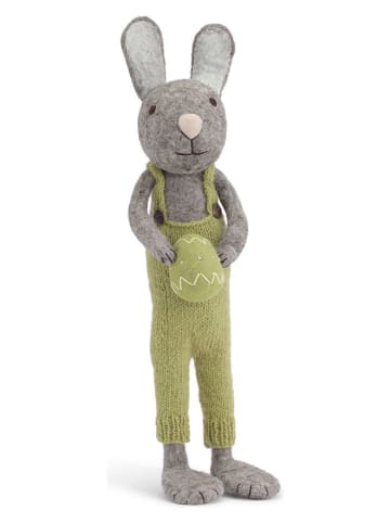 Figurka dekoracyjna "Bunny" w kolorze szaro-zielonym - dł. 55 cm