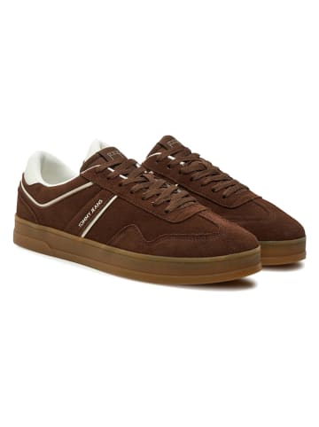 Leder-Sneakers in Braun