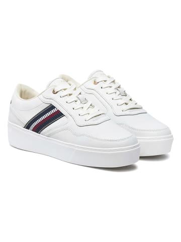 Leder-Sneakers in Weiß