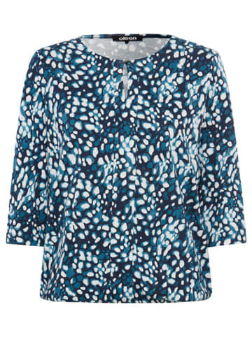 Blouse donkerblauw/turquoise