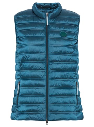 Doorgestikte bodywarmer turquoise