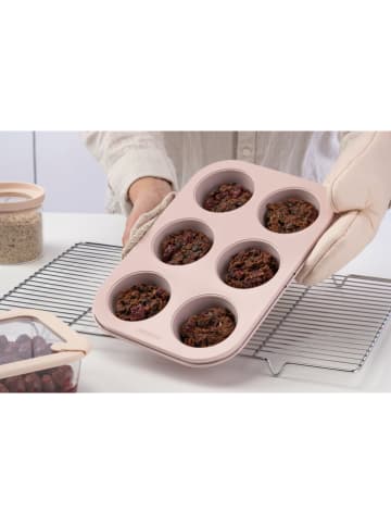 Blacha w kolorze jasnoróżowym do muffinek - 29,3 x 20,3 cm