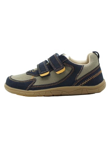 Skórzane buty barefoot w kolorze granatowo-oliwkowym