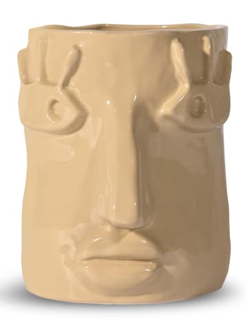 Blumentopf "Facy" in Beige - (H)15 xØ 12 cm