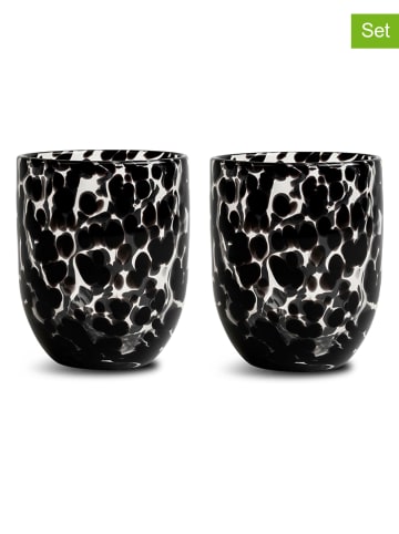 2er-Set: Trinkgläser "Messy" in Schwarz - 300 ml