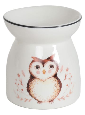 Kominek zapachowy "Owl" w kolorze biało-jasnobrązowym - dł. 11 cm