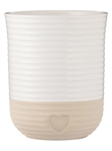 Utensilienbehälter in Weiß/ Beige - (B)12,5 x (H)15 cm