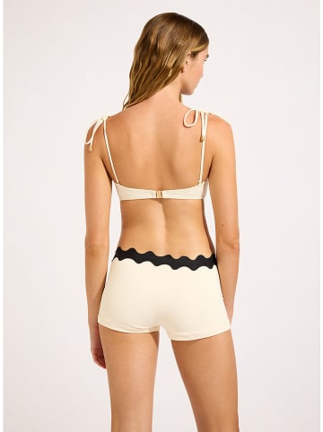 Bikini-Oberteil in Creme/ Schwarz