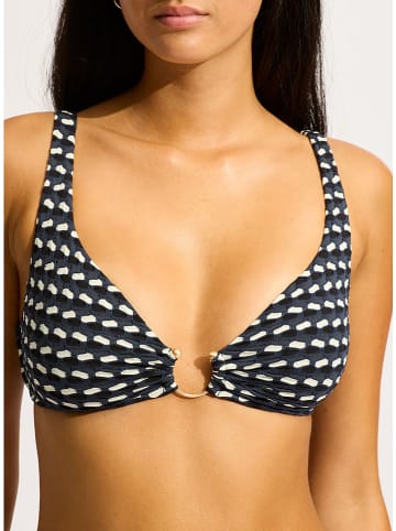 Biustonosz bikini w kolorze granatowo-białym