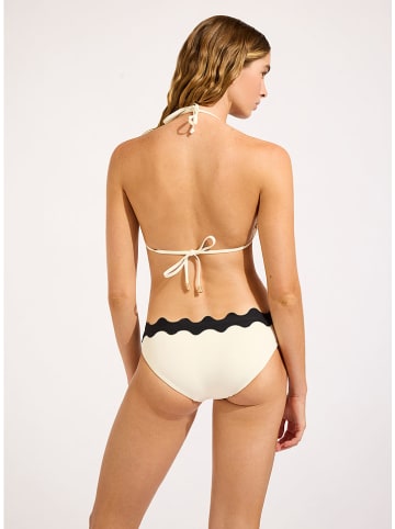 Bikinislip crème/zwart