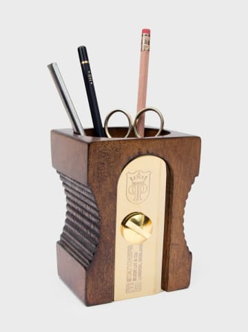 Stiftehalter ''Sharpener'' in Braun - (B)8,5 x (H)12 x (T)8,5 cm