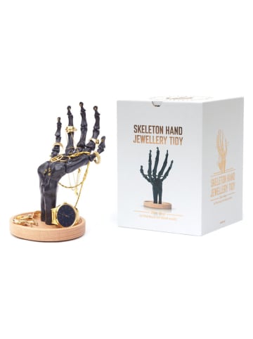 Schmuckhalter ''Skeleton Hand'' in Schwarz/ Beige - (B)14 x (H)21,5 x (T)11,8 cm